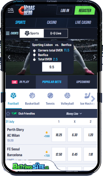 Vegas Hero mobiele app