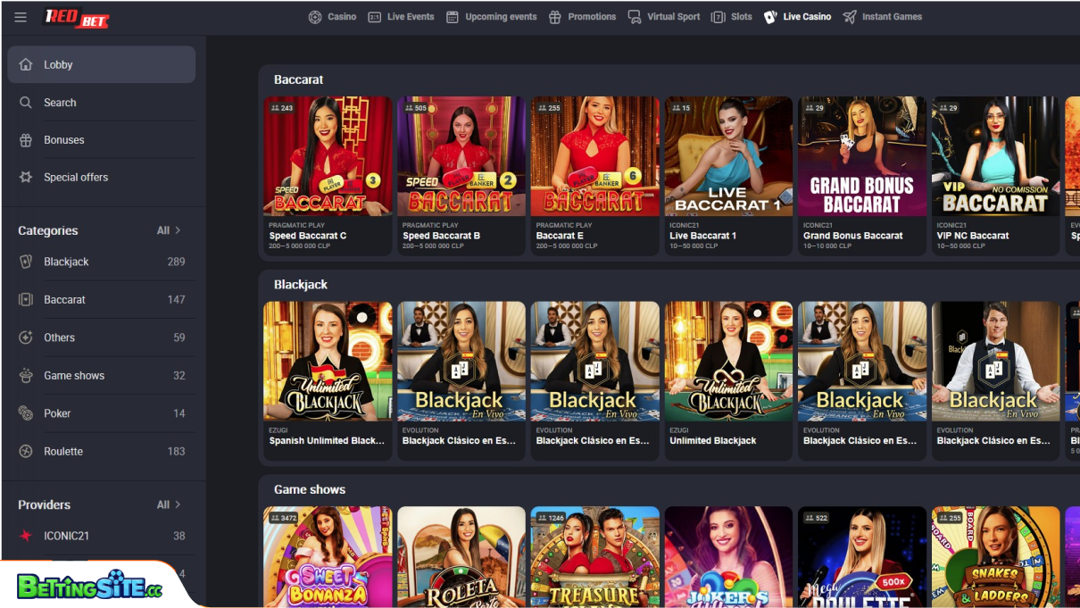 1RedBet live casino