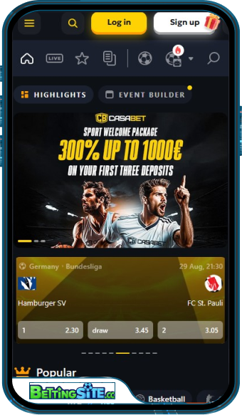 CasaBet mobile app