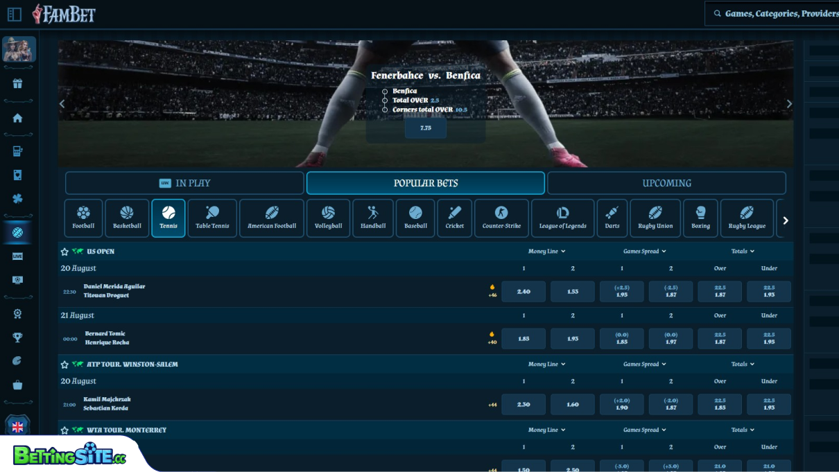 FamBet tennisweddenschappen