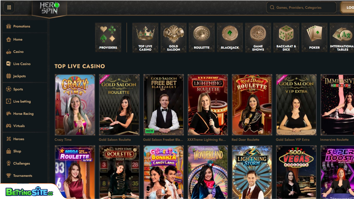 HeroSpin Bet live casino