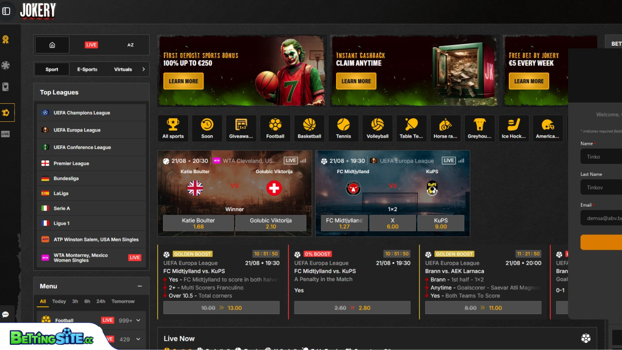 Apoio ao cliente da Jokery