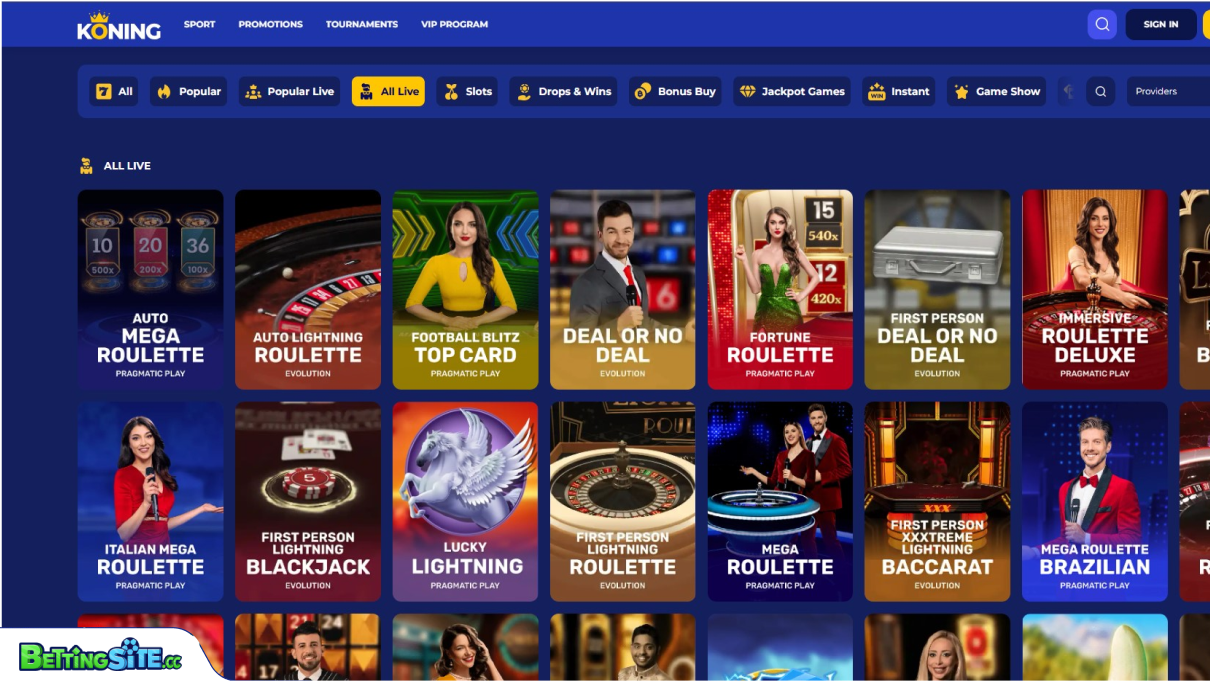 Koning Bet live casino