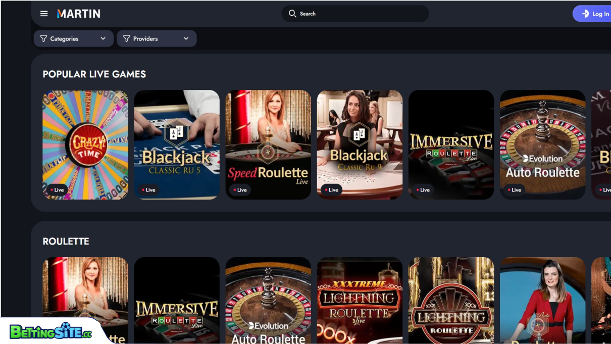 Martin live casino