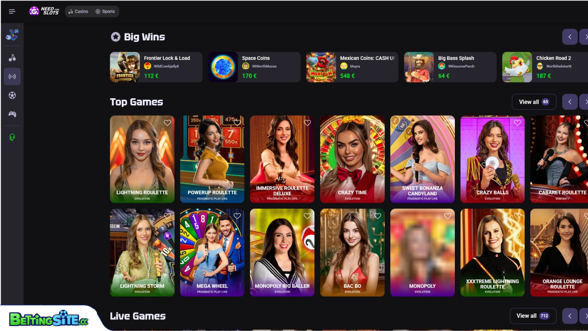 NeedForSlots live casino