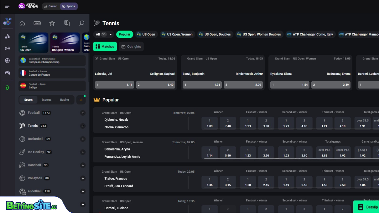 Paris sur le tennis NeedForSlots