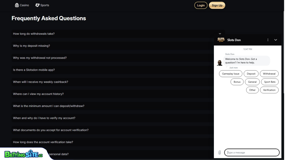 Slots Don Bet klantenservice