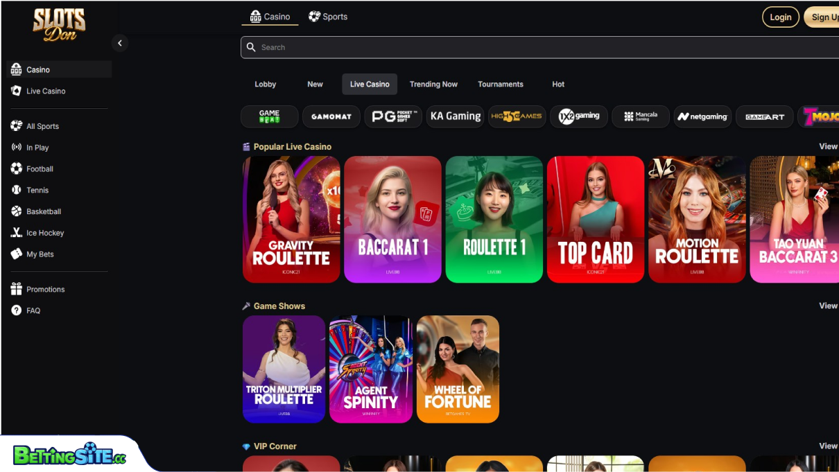 Slots Don Bet live casino