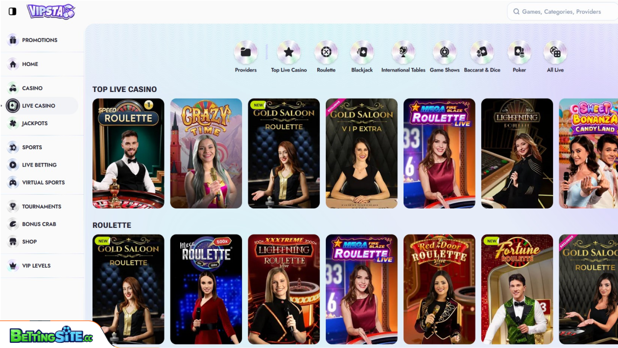 Vipsta Bet live casino