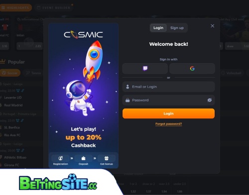 CosmicSlot betting login