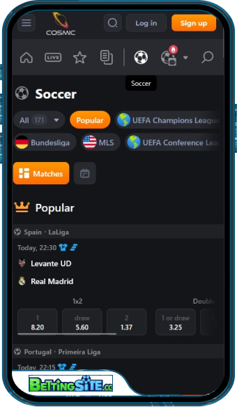 CosmicSlot mobile app