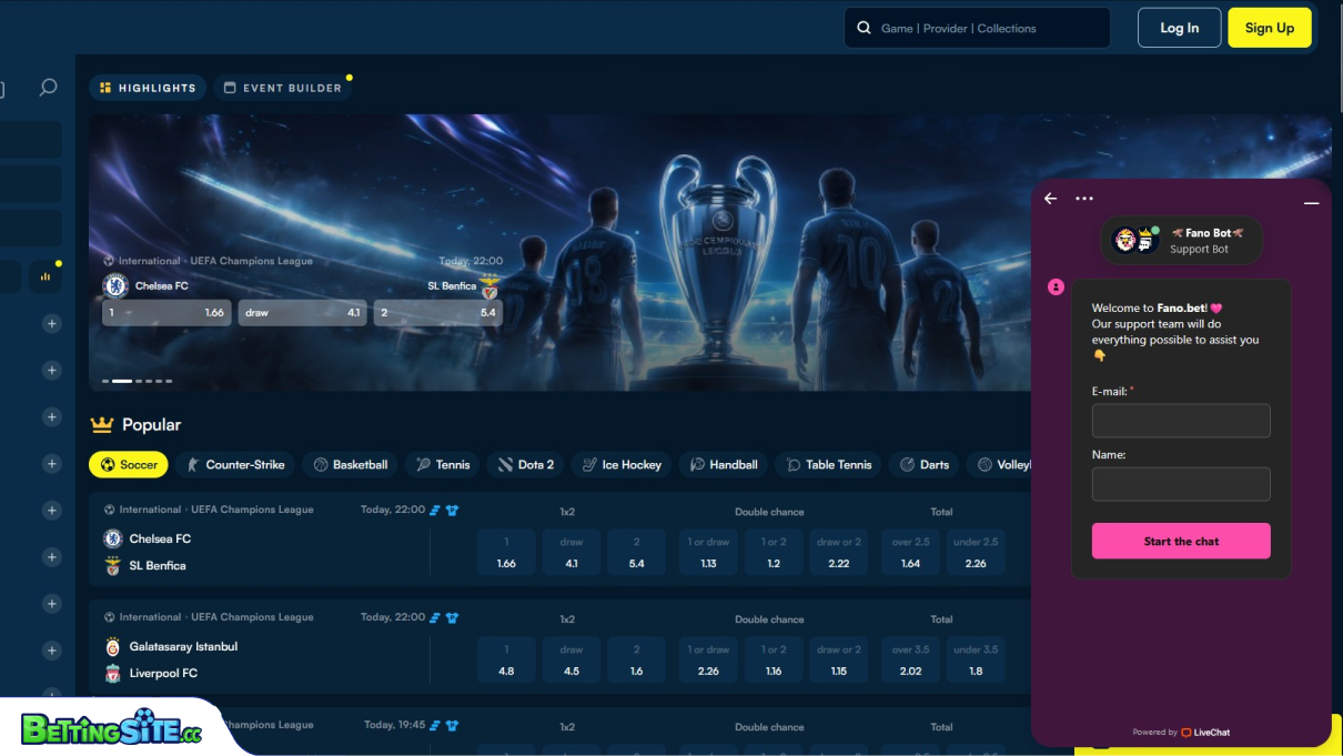 Fanobet-klantenservice