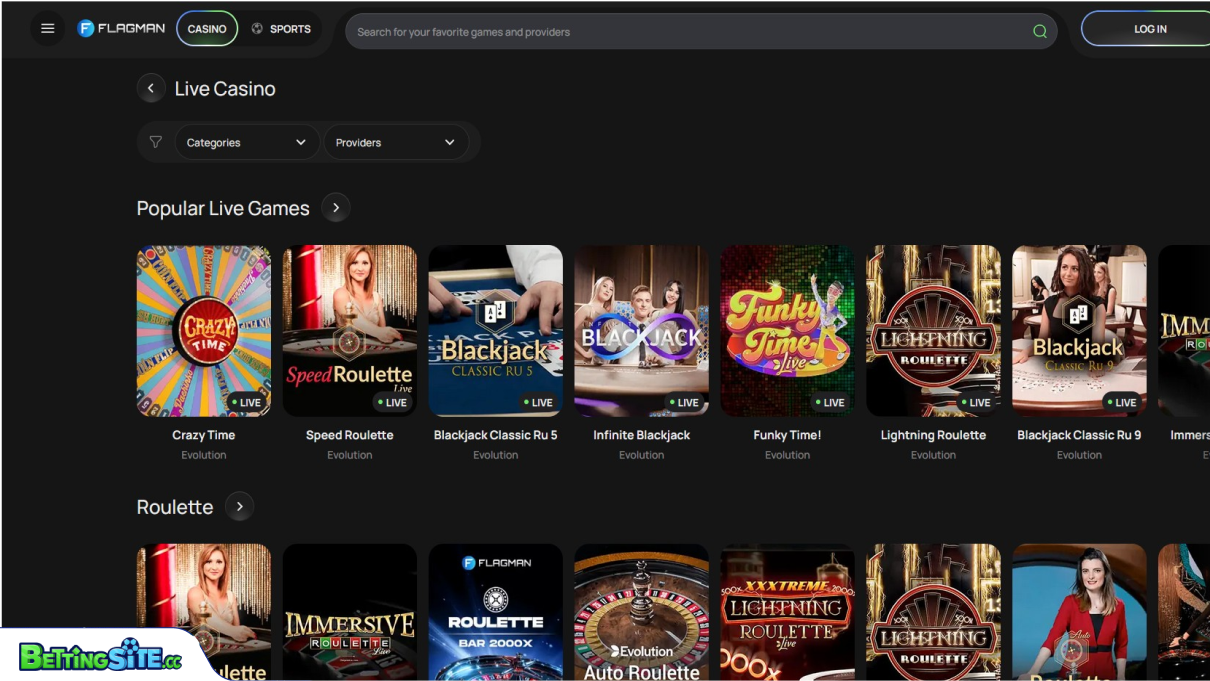 Flagman live casino