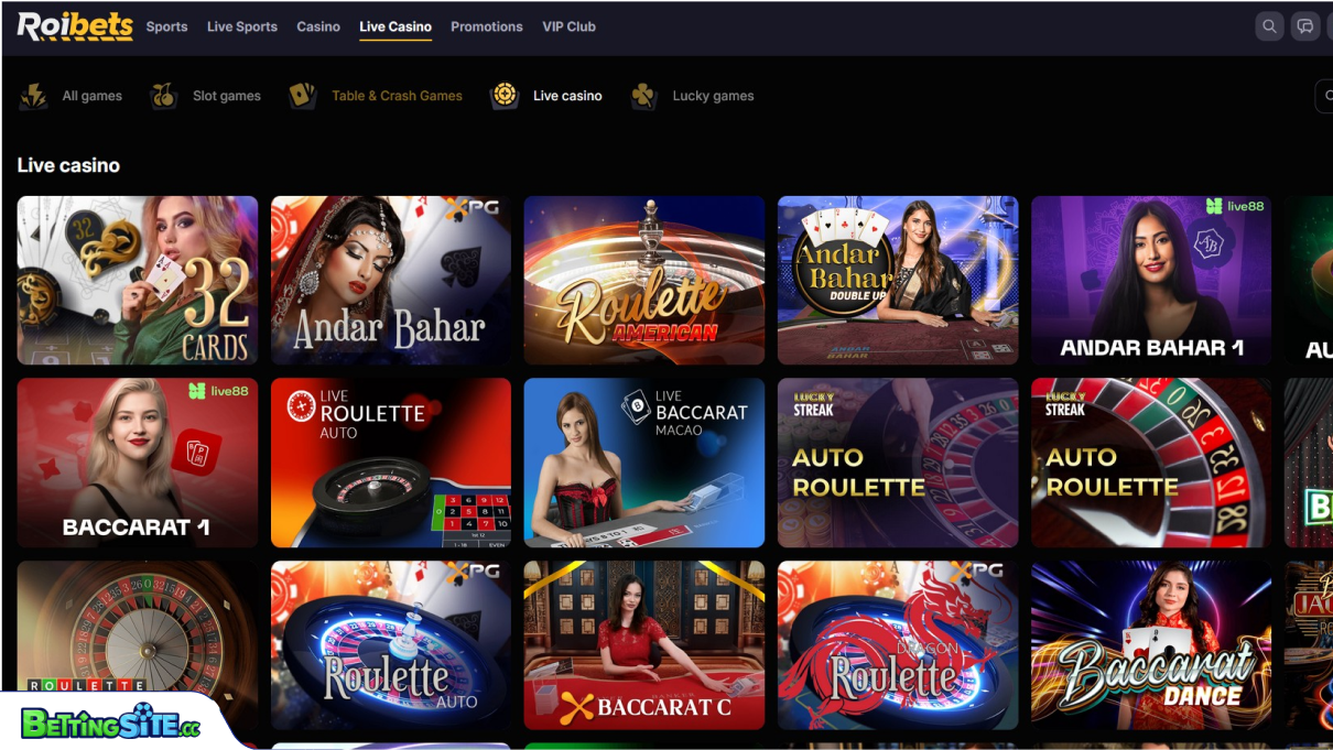 RoiBets live casino