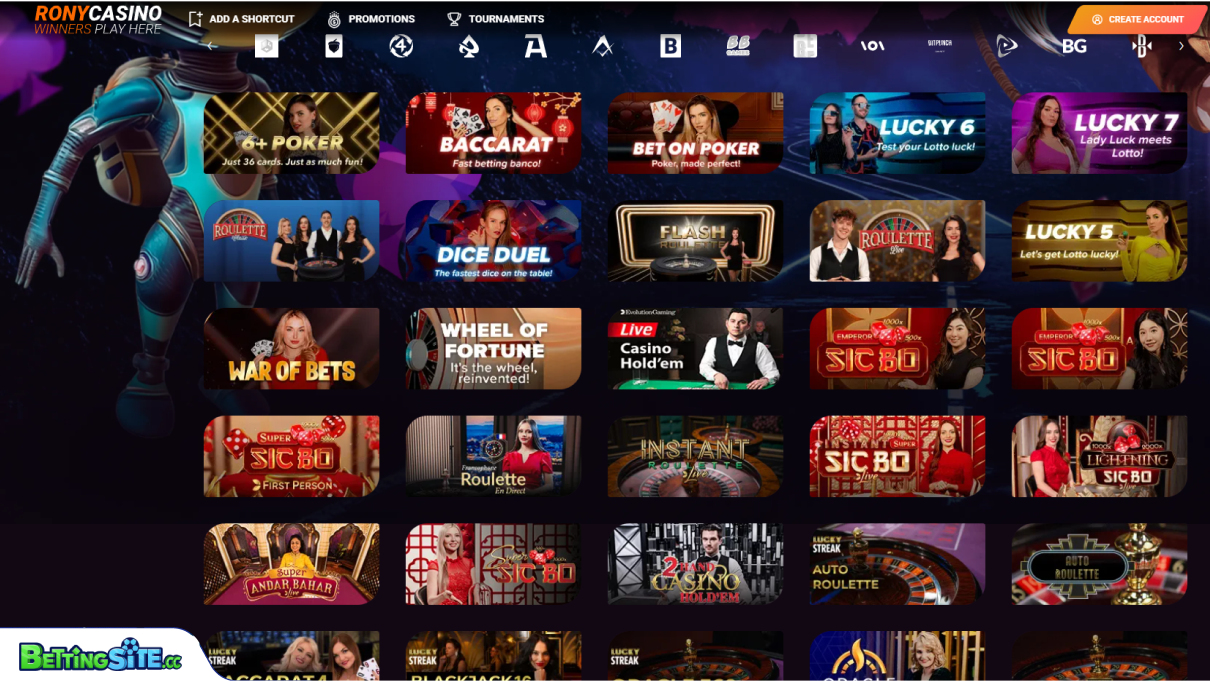 RonyCasino live games