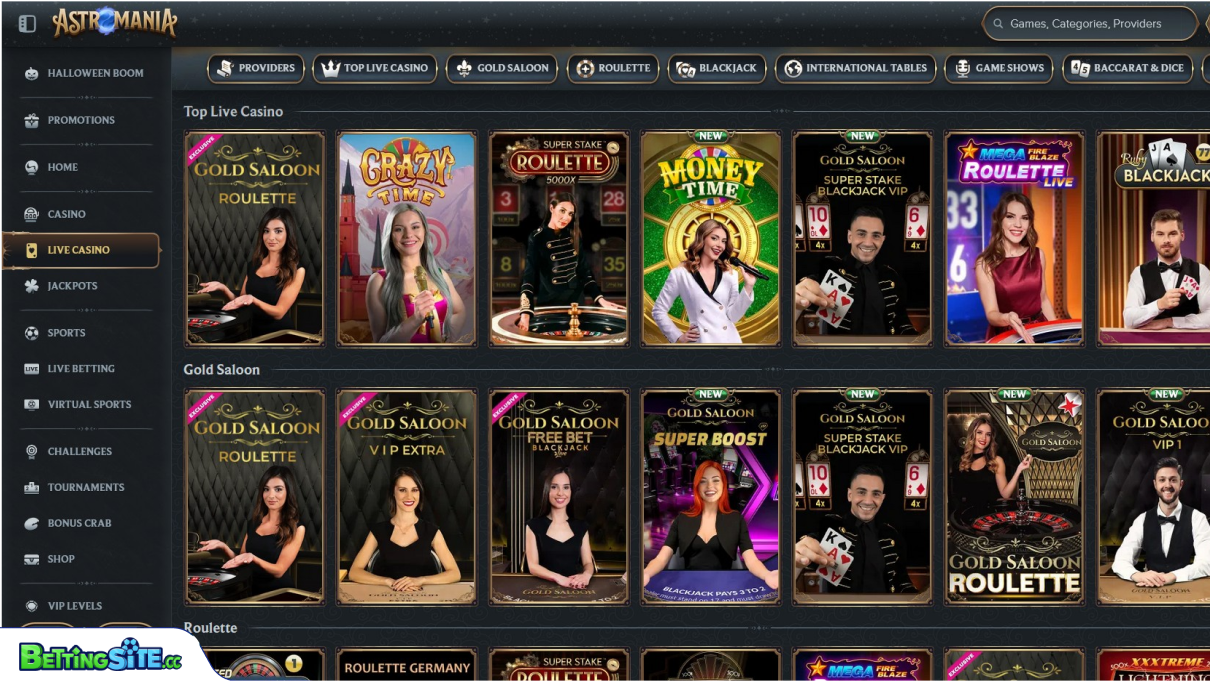 AstroMania live casino
