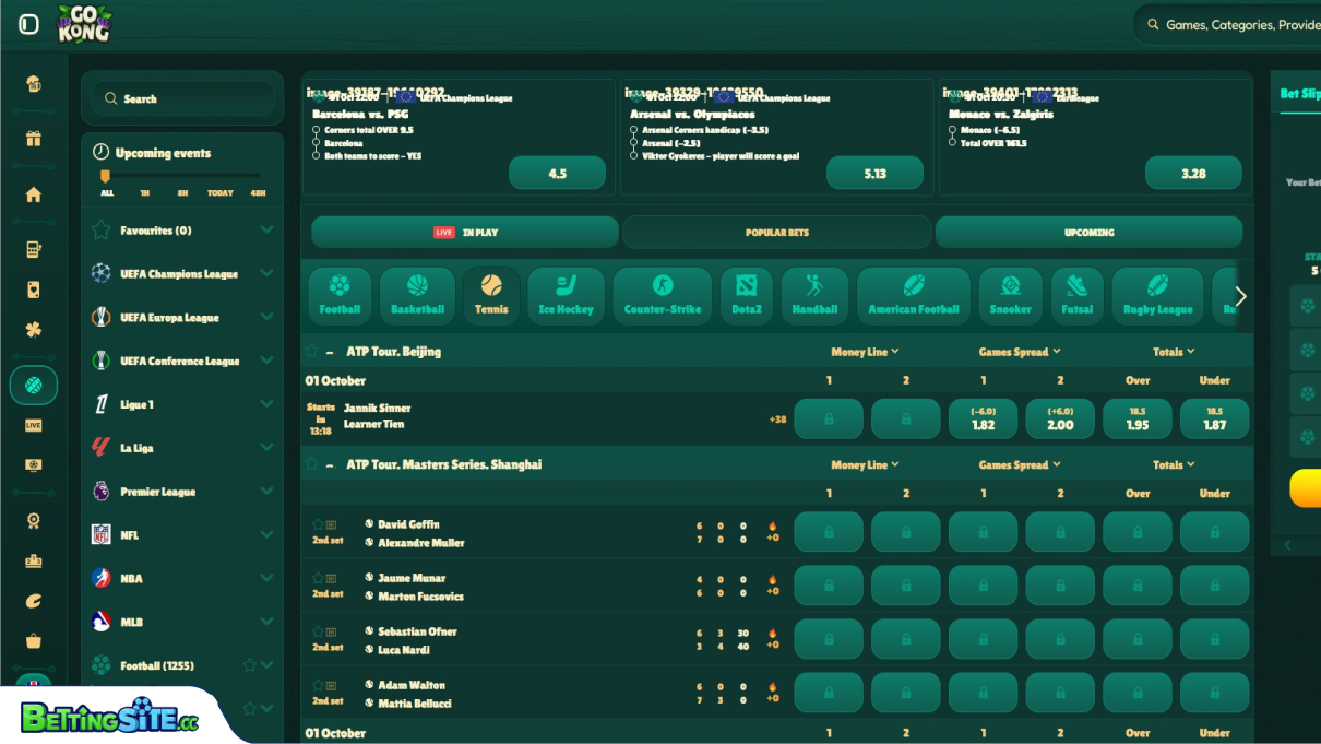GoKong tennis betting