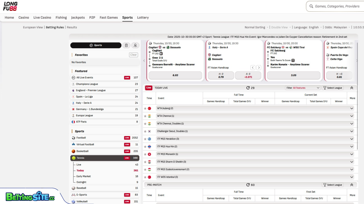 LongFu88 Tennis betting