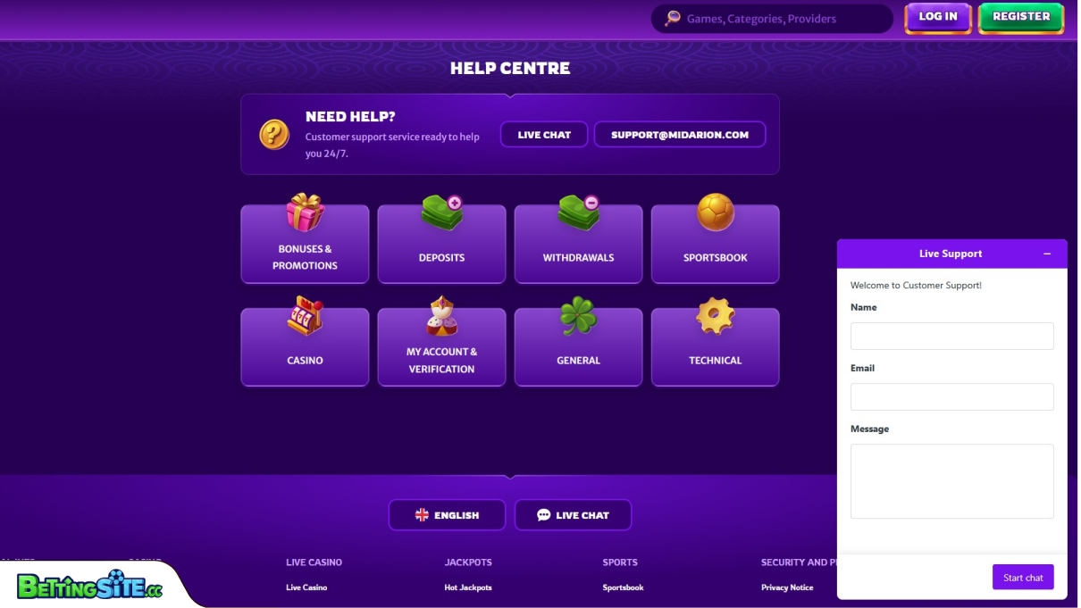 Midarion customer support