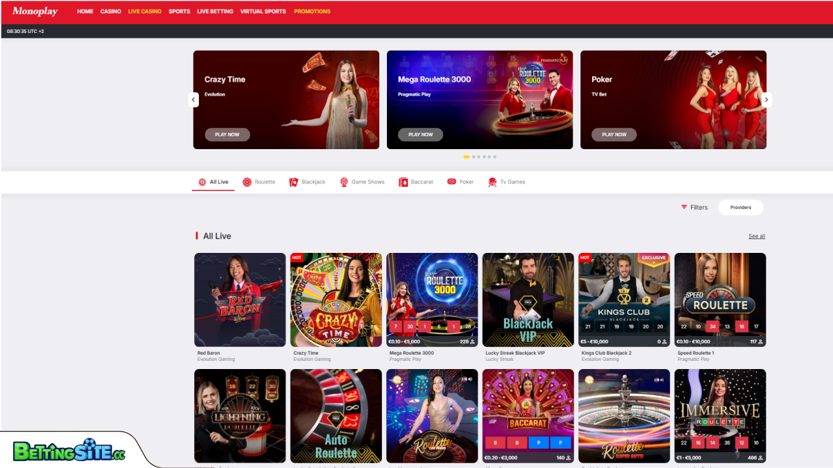 Monoplay live casino