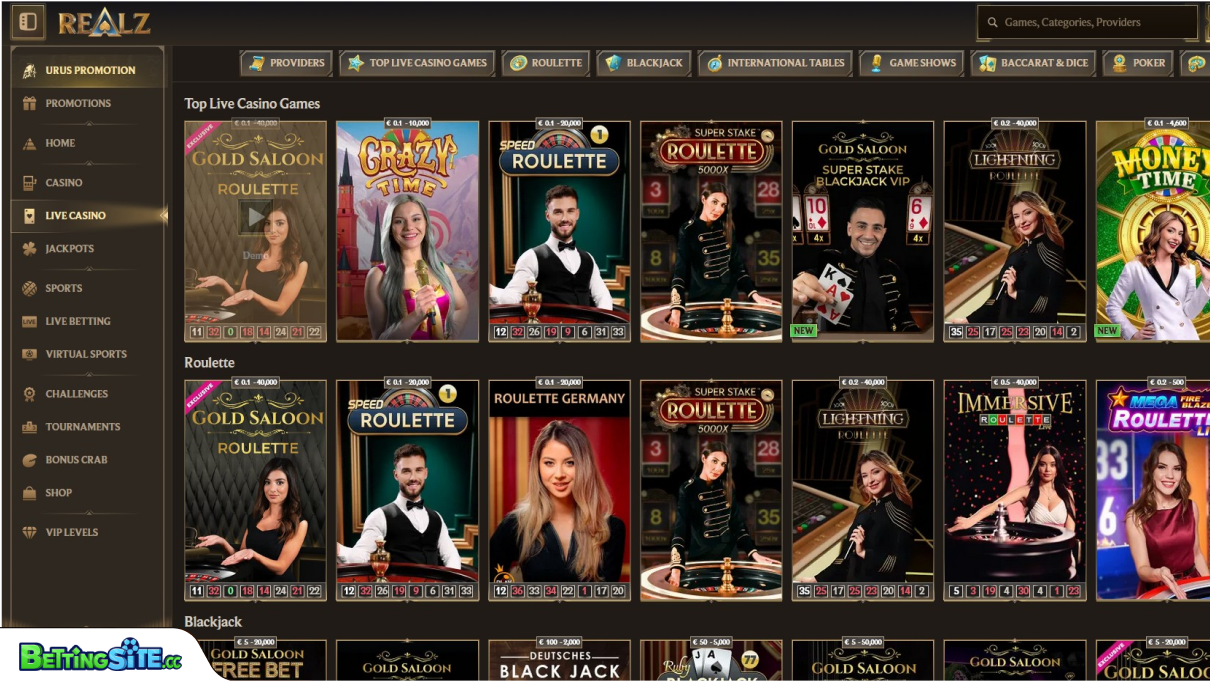 Realz live casino