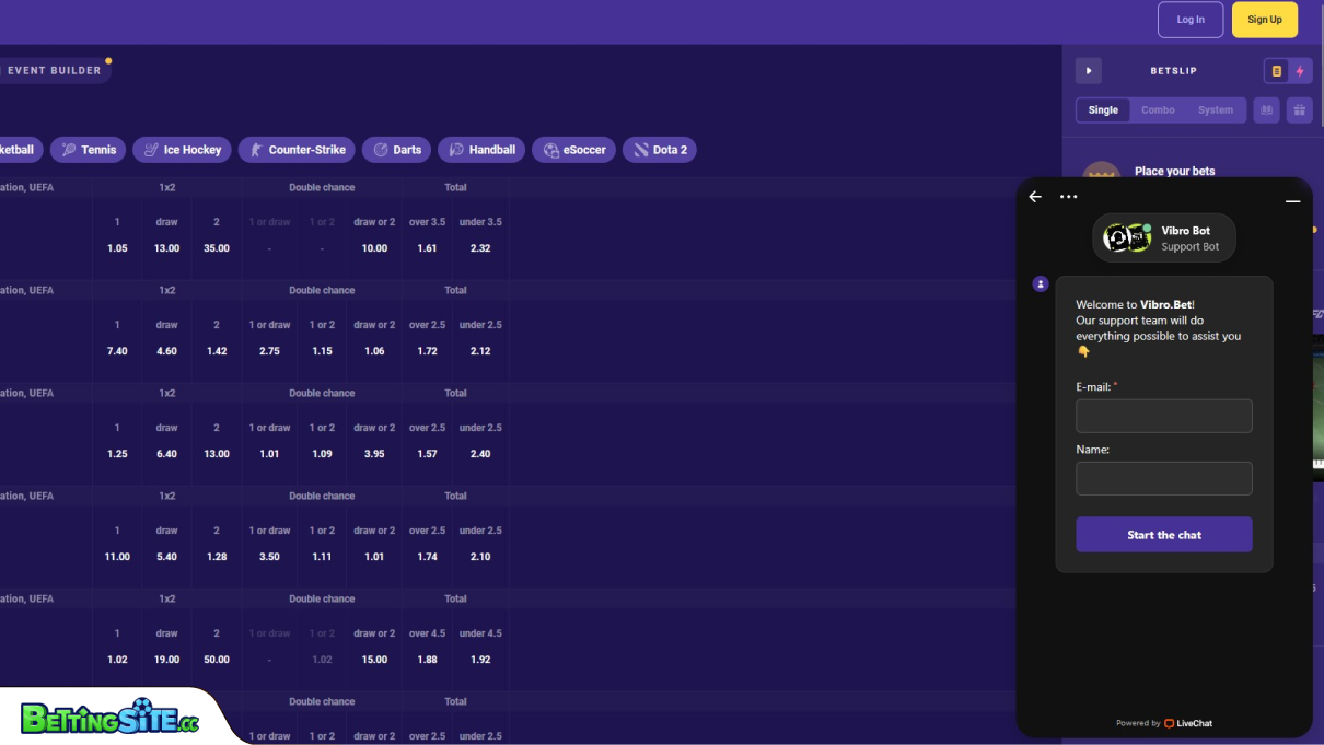 Vibro Bet customer support