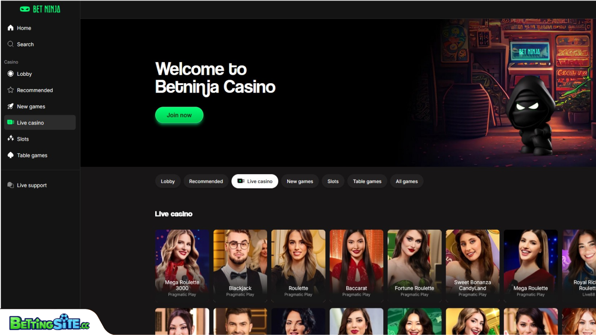 BetNinja live casino