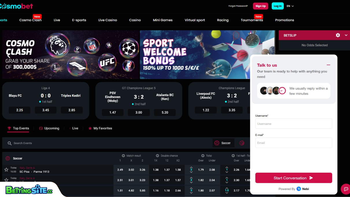 Cosmobet customer support