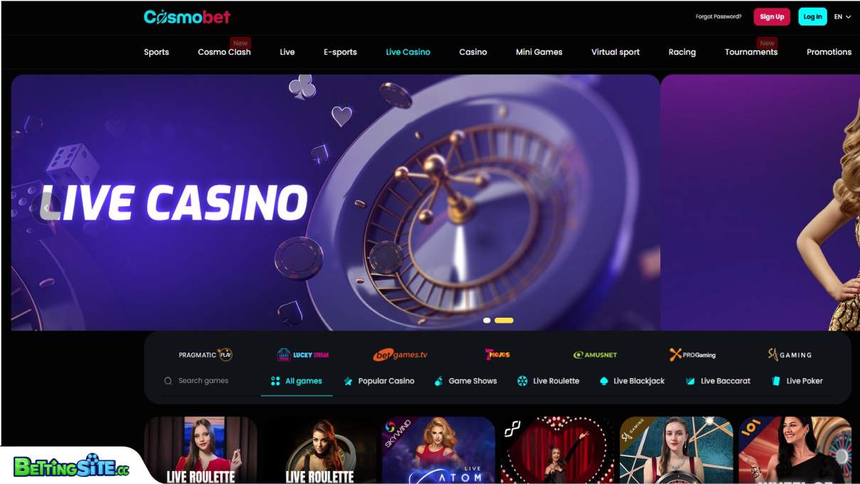 Cosmobet live casino