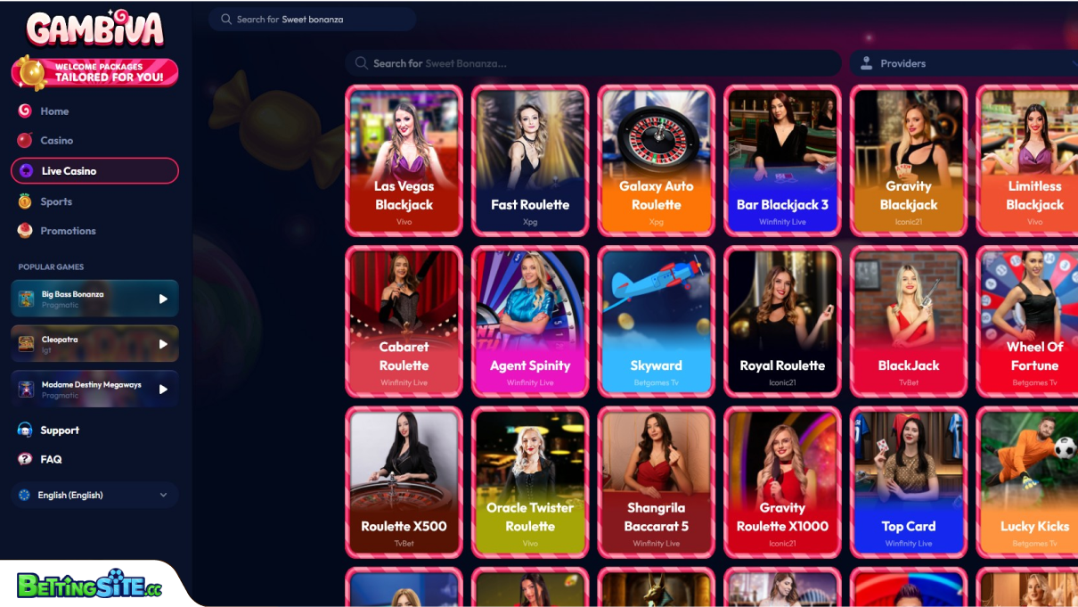 Gambiva live games
