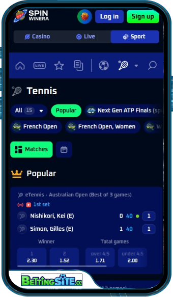 Spinwinera mobile app