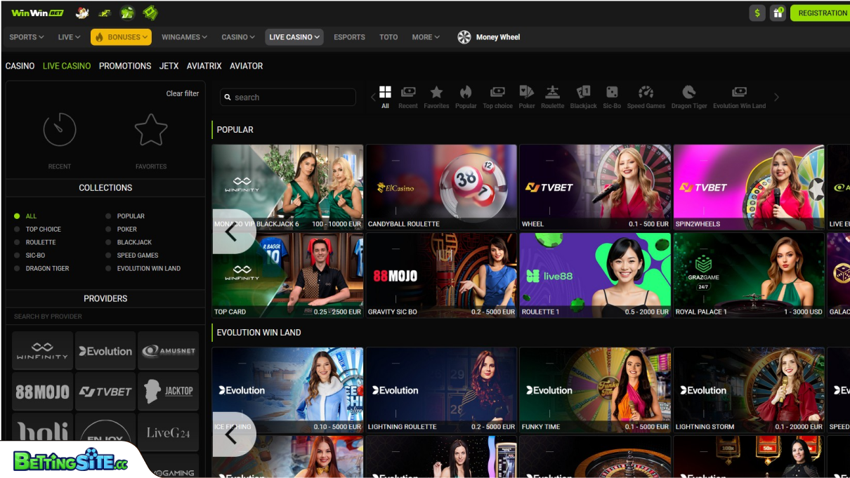 Winwin live casino