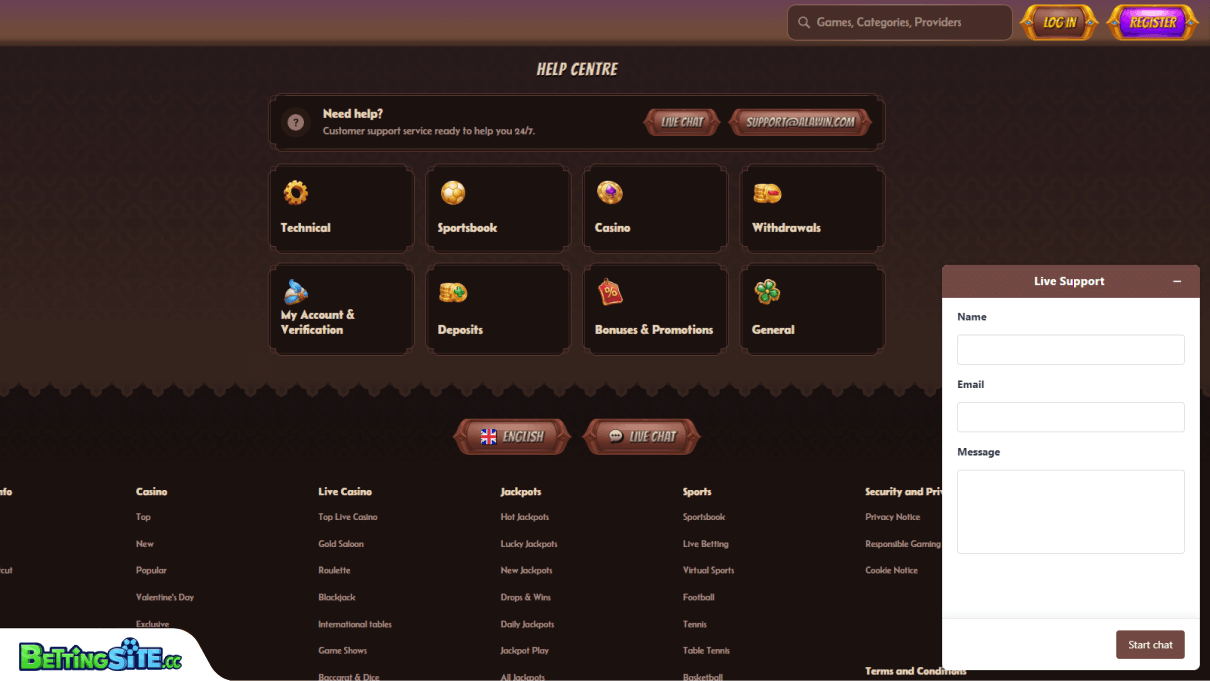 Alawin customer support