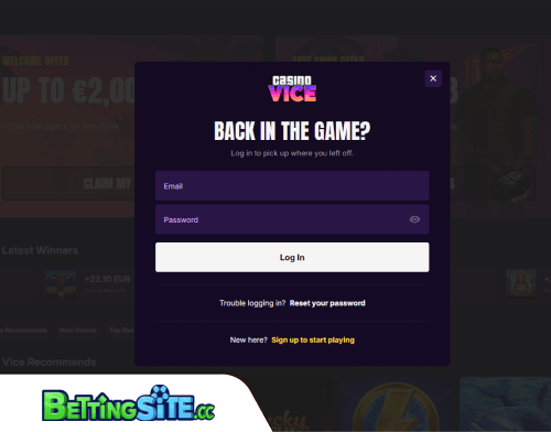 CasinoVice betting login