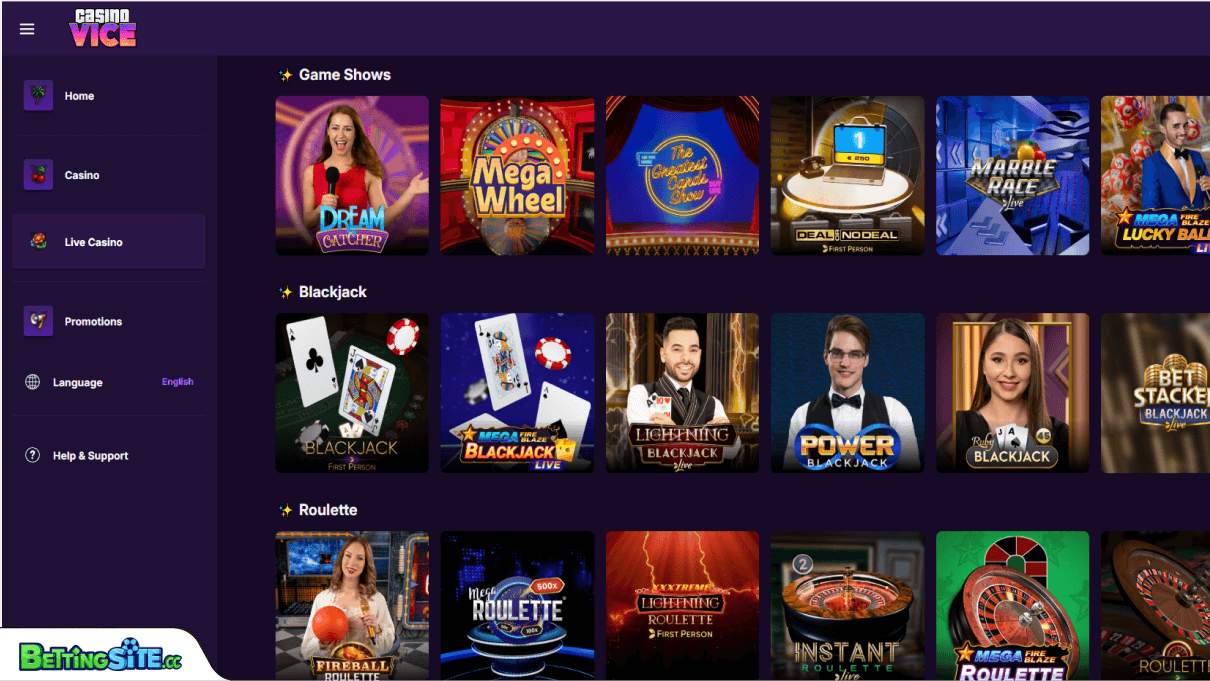 CasinoVice live casino