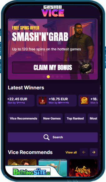 CasinoVice mobile app