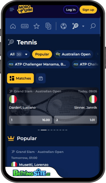 MoroSpin mobile app