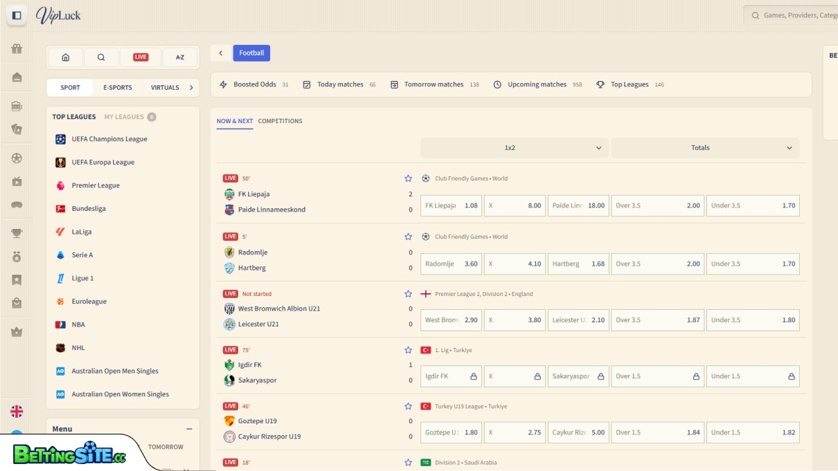 VipLuck Football betting