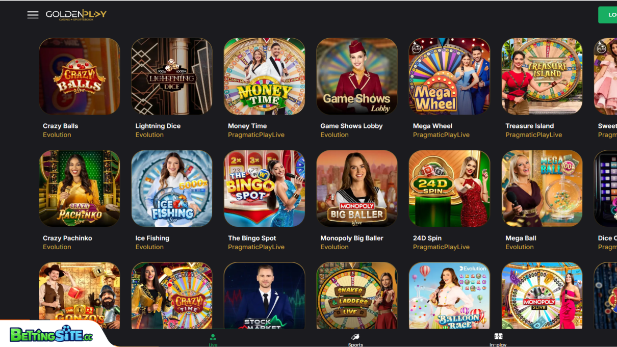 GoldenPlay live games