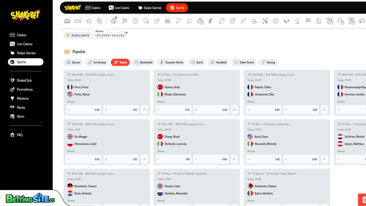 Golisimo tennis betting