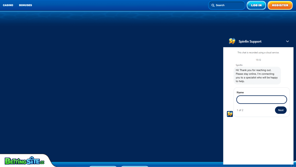 Spinfin customer support