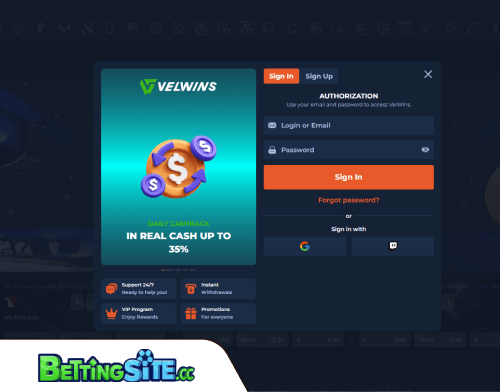 Velwins betting login
