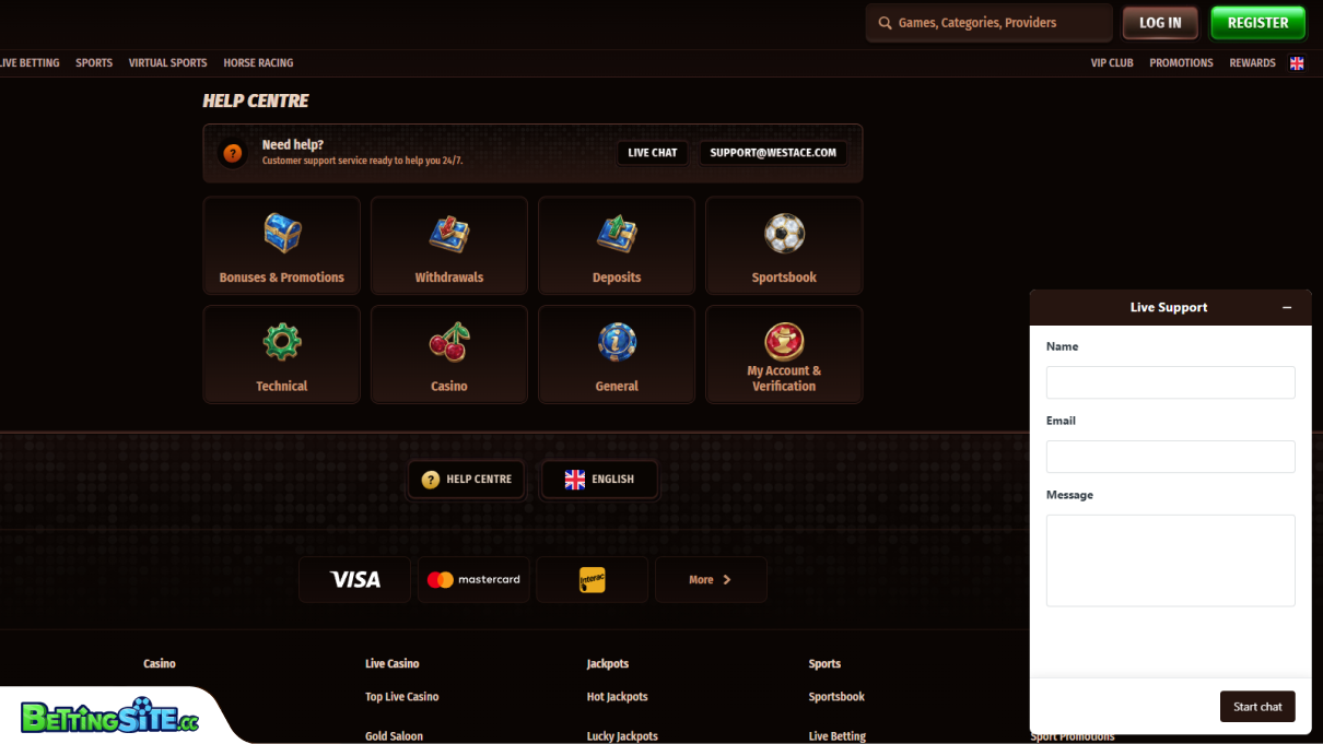 WestAce customer support