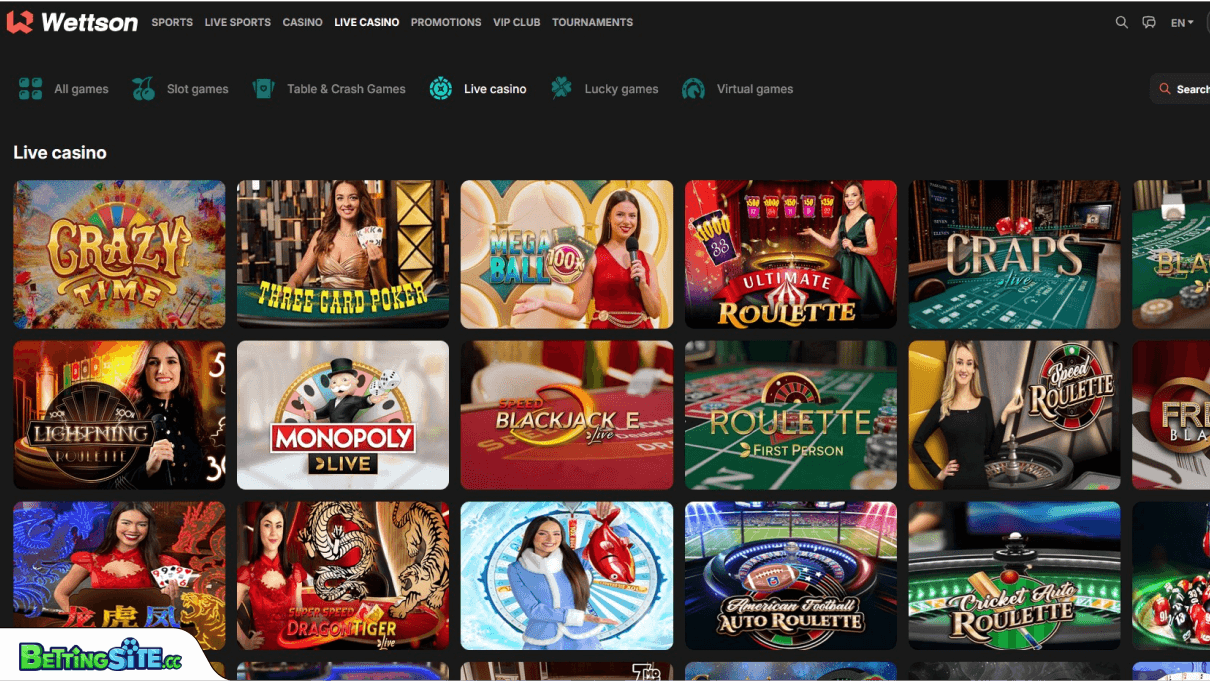 Wettson live games