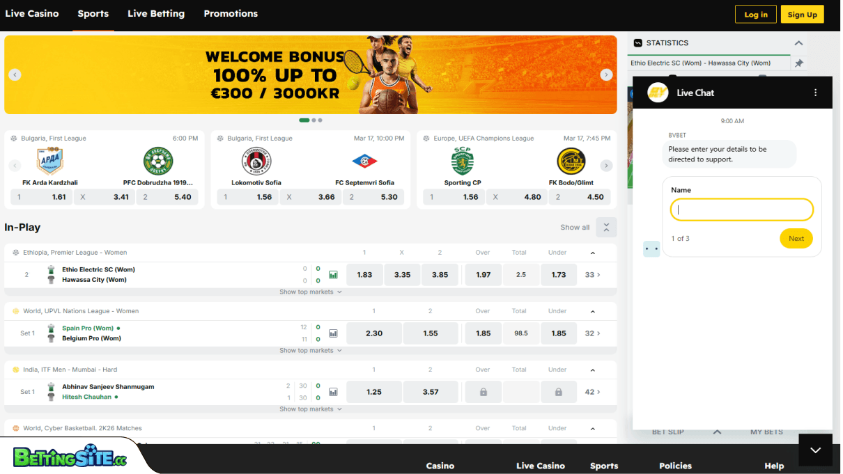 BVBet customer support