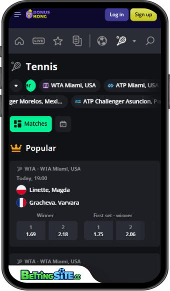 Bonus Kong mobile app