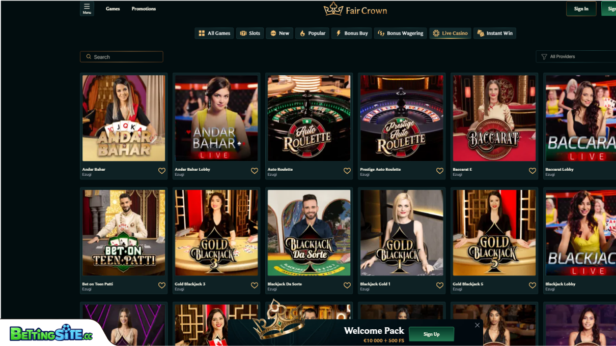 Fair Crown live casino