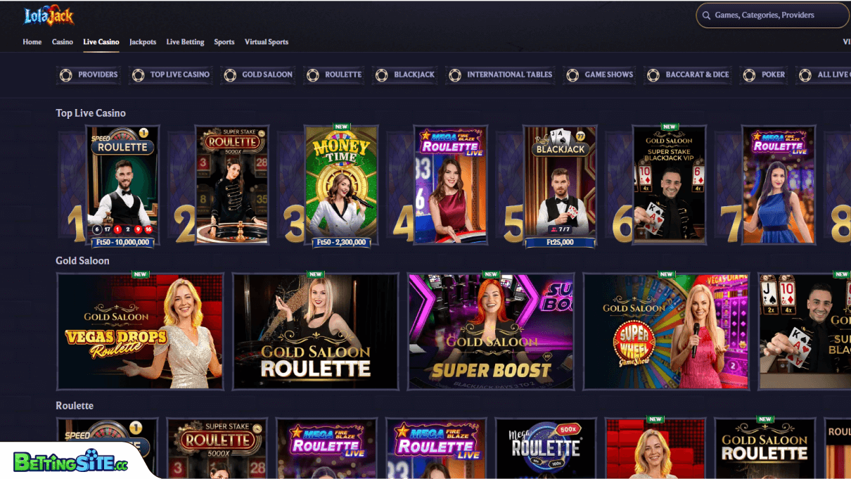 LolaJack live games