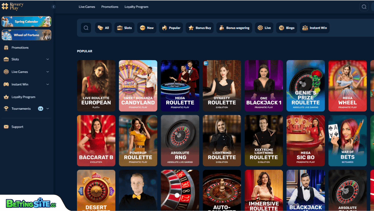 Revery Play live games