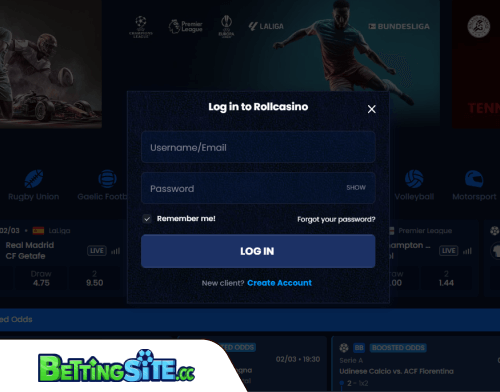 RollCasino betting login